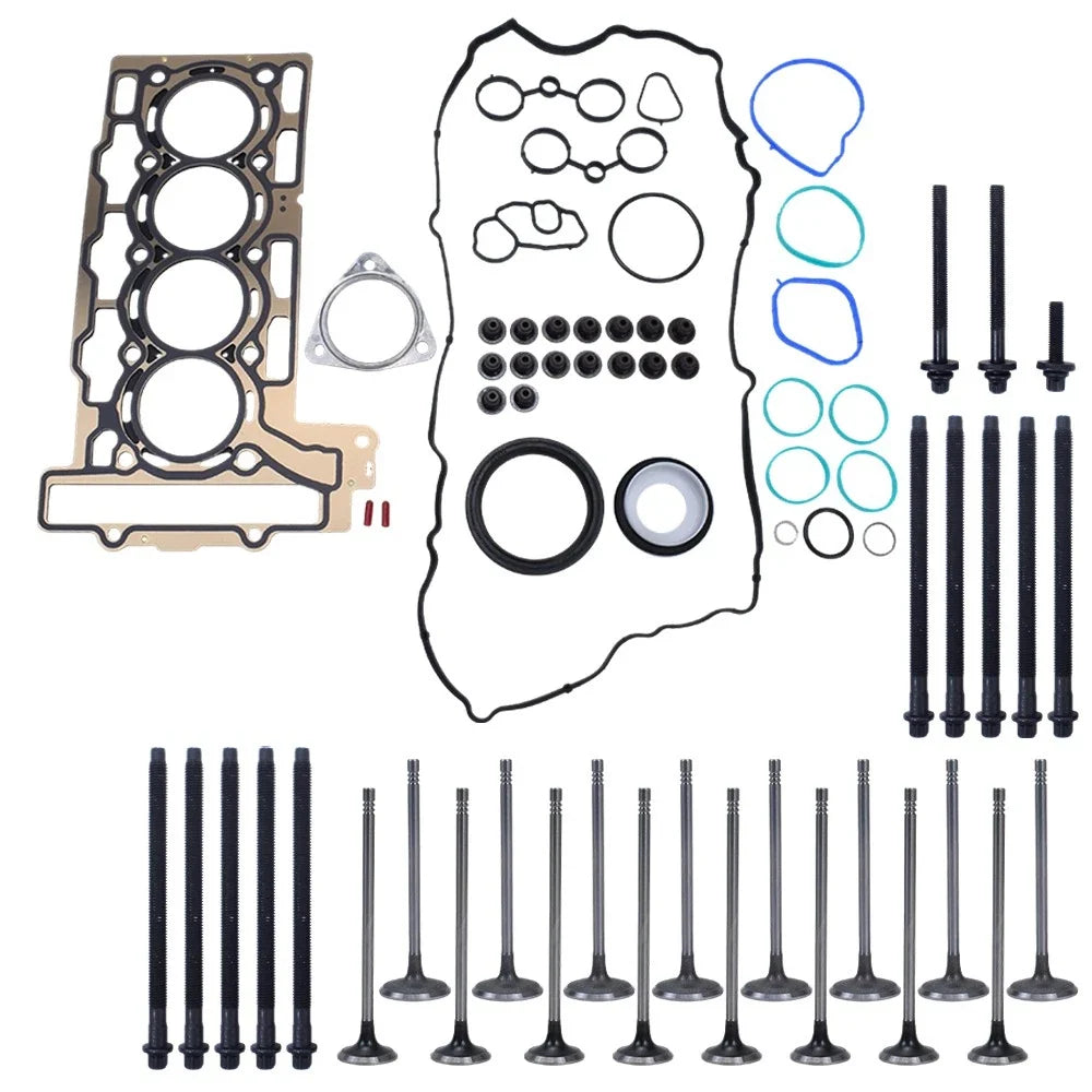 Head Gasket Set with 1.20mm Bolts & Intake Exhaust Valves for Mini Cooper R56 (2009–2015)