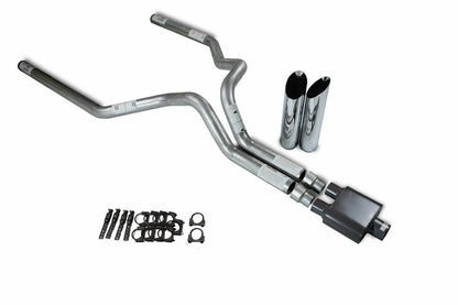 3" Dual Exhaust Kit for Ford F150 (2021–2025) 1 Chamber Muffler Slash Tips