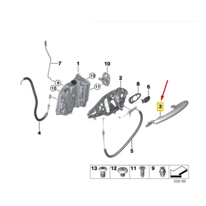 Front Right Door Handle for MINI Cooper F54 F55 F56 F57 F60 (2014–2023)