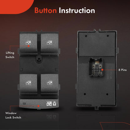 Front Left Power Window Switch for Buick LaCrosse (2010–2016) 20830825, DWS1569