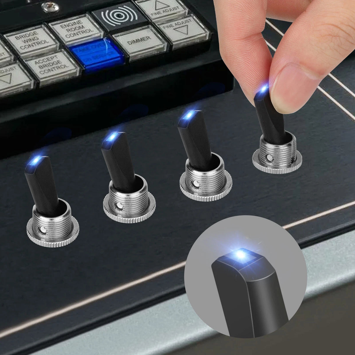 5X Blue LED Light 3Pin Rocker Toggle Switch 30A 12V for Car Boat Marine