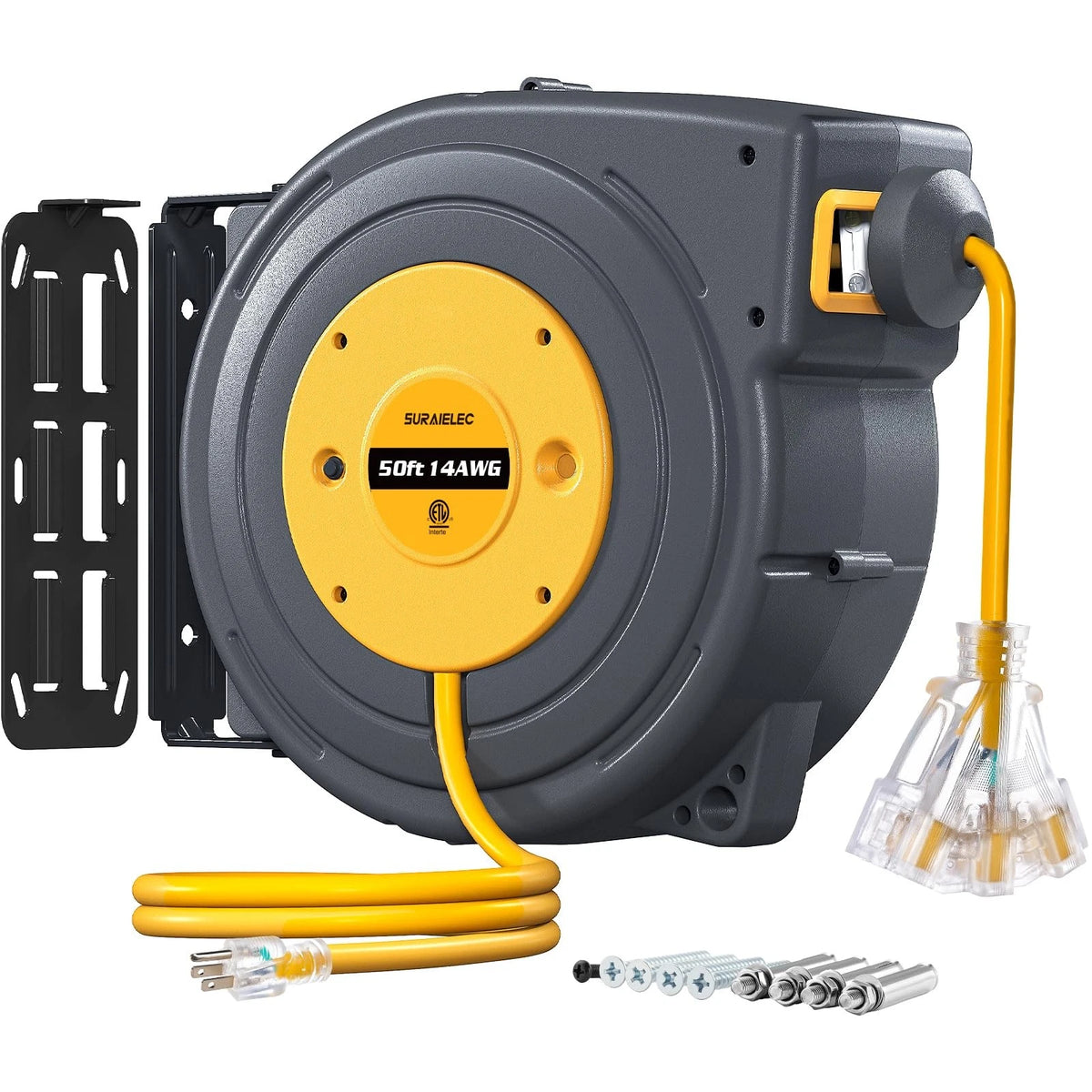 50 FT Extension Cord Reel for SURAIELEC (14 Gauge)