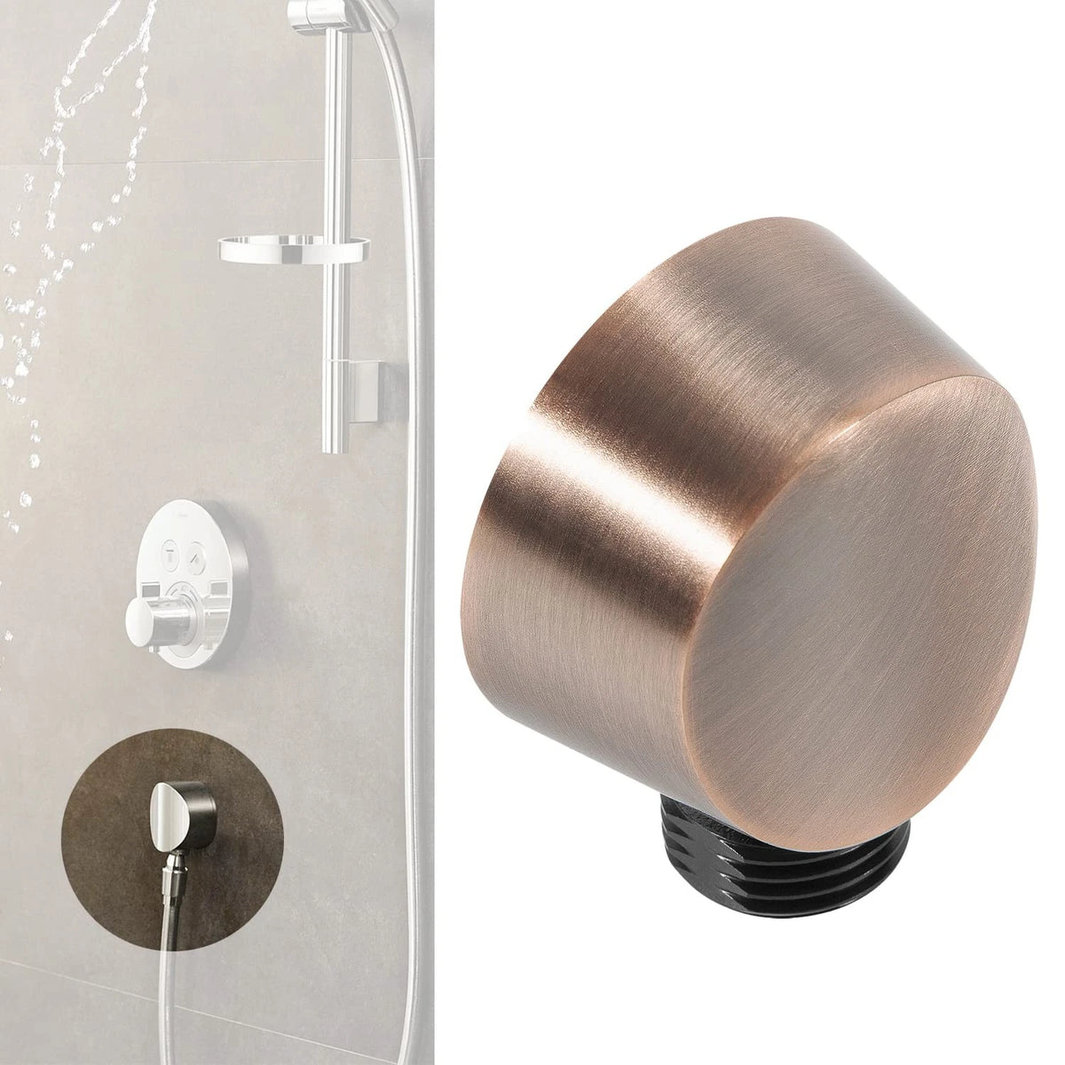 Round Drop Ell Handheld Shower Wall Connector for A725ORB (0.5 Inch)