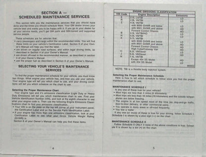 Maintenance Schedule Booklet for GMC Light Duty Truck (1991)