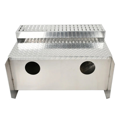 Aluminum Diamond Plate Step Tool Box for Peterbilt 378 379 389 (31"x30"x19")
