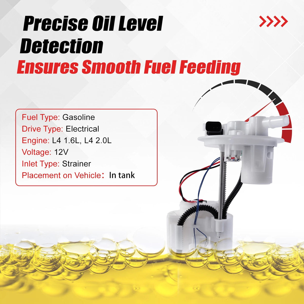 Fuel Pump Module w/ Sensor for Kia Soul (2014–2015) 31110B2500, FG1898, SP3303M