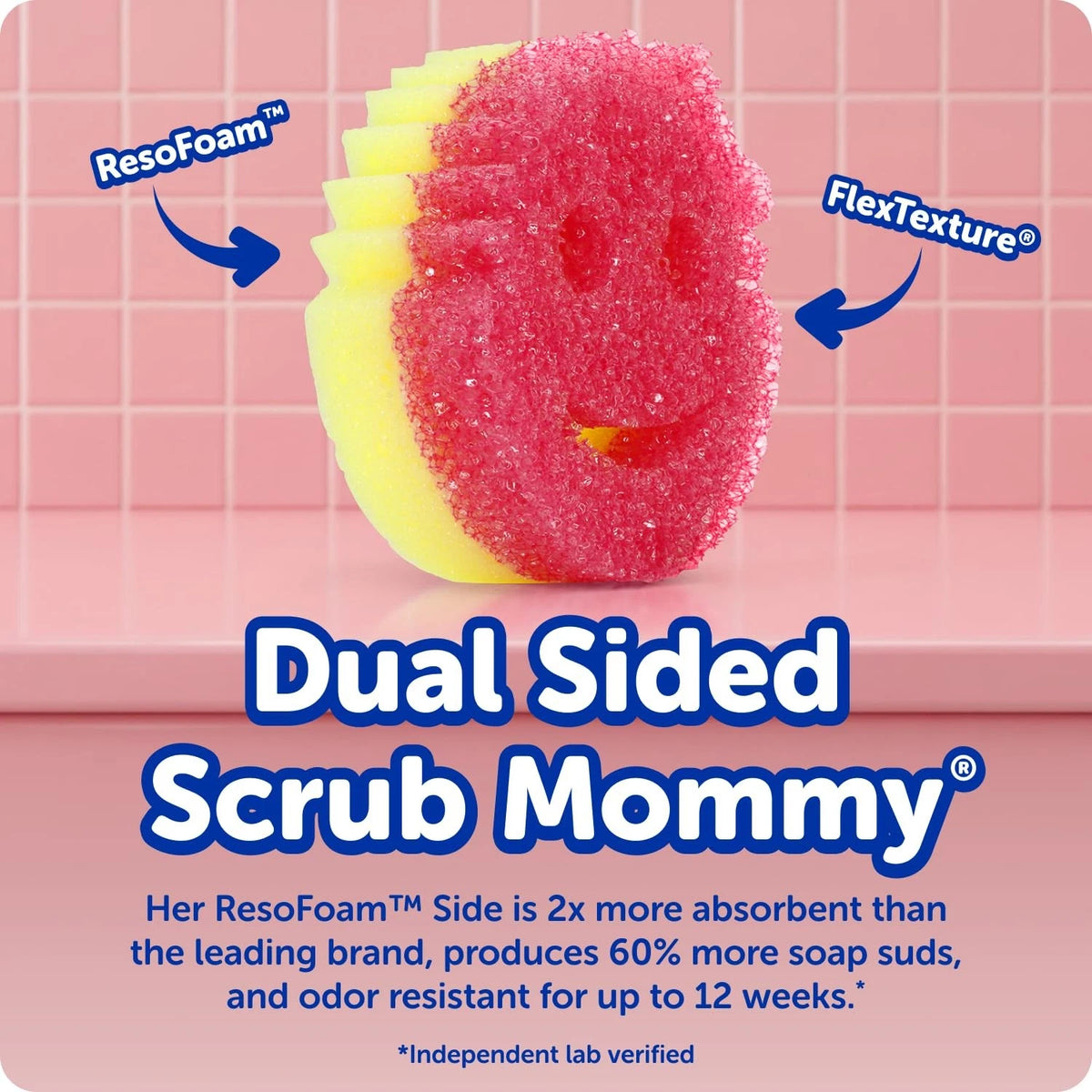 6X Scrub Mommy Kitchen Sponges + Daddy Caddy 7 Count, Multicolor