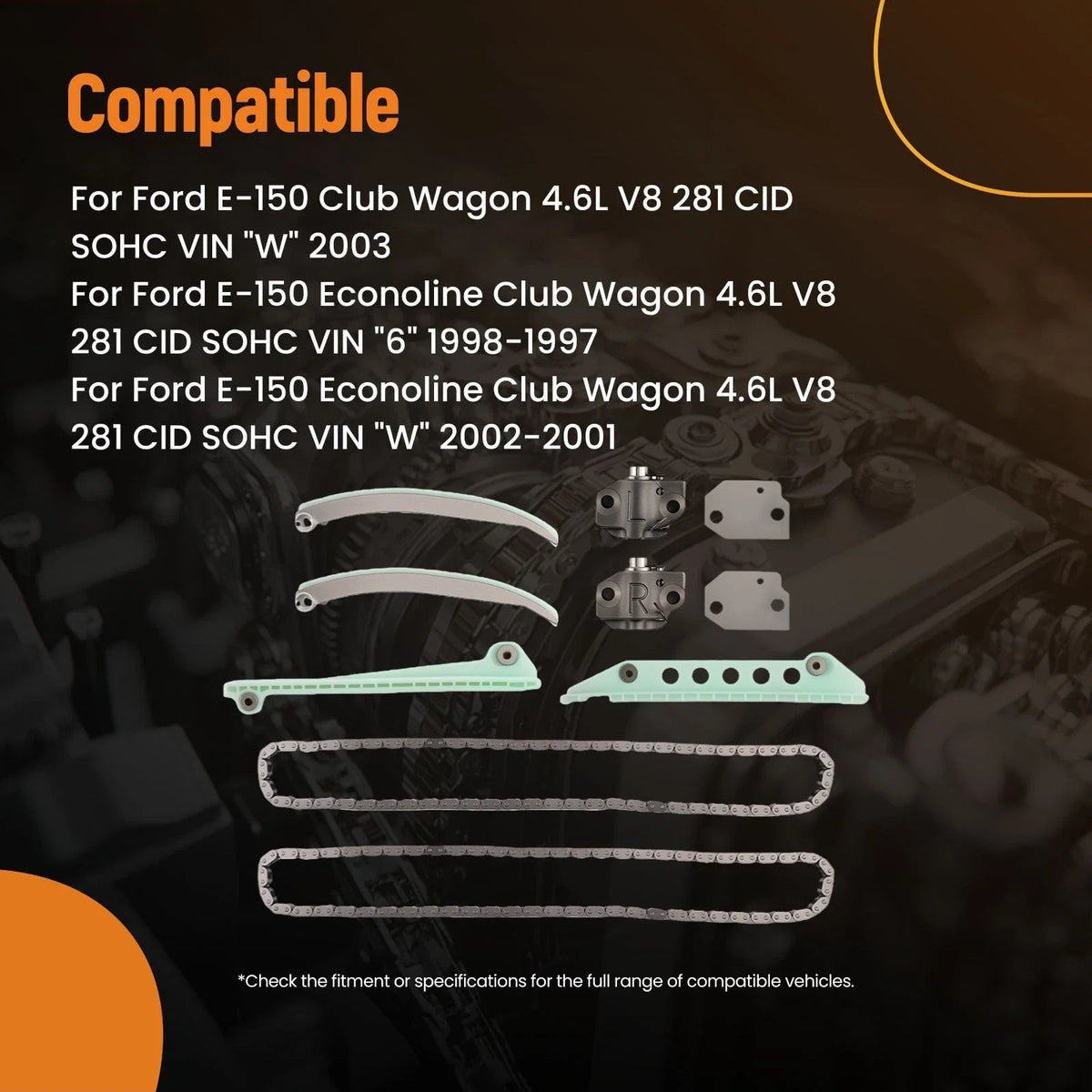Timing Chain Set for Ford E150 Expedition Mustang 4.6L V8 SOHC (1997–2003)