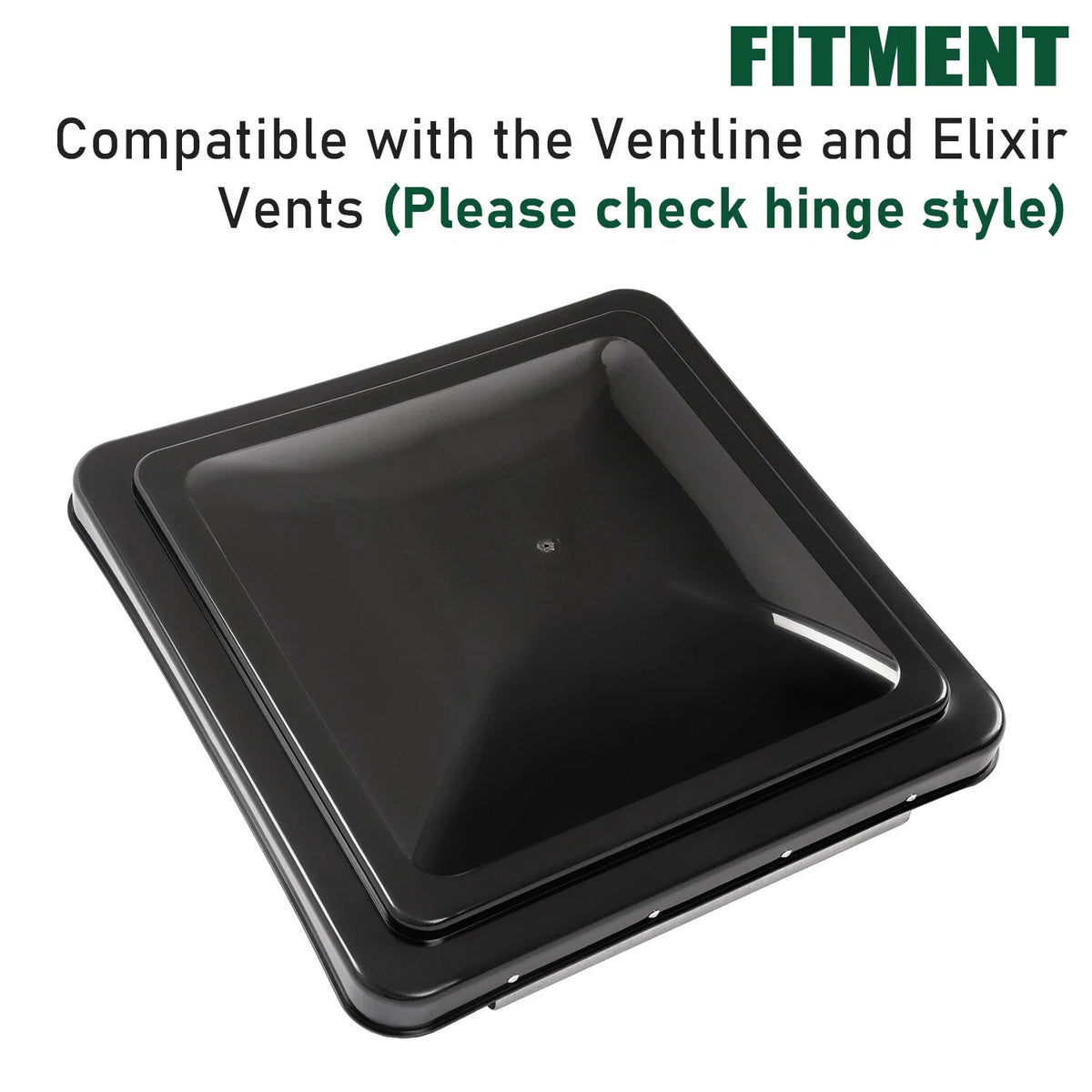 14" x 14" RV Replacement Roof Vent Cover Black (Camper Trailer Vent Cover)
