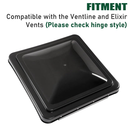 14" x 14" RV Replacement Roof Vent Cover Black (Camper Trailer Vent Cover)