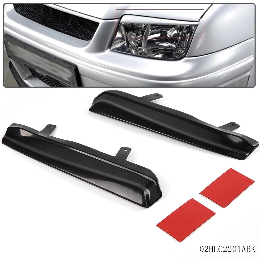 Pair Upper Headlight Cover Eyelids for VW Jetta MK4 (1999–2005) 02HLC2201ABK