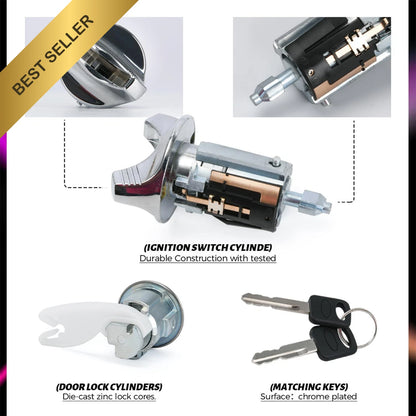 Ignition Switch & Door Lock Cylinder Set for Ford F-Series E-Series Bronco (1992–1995)