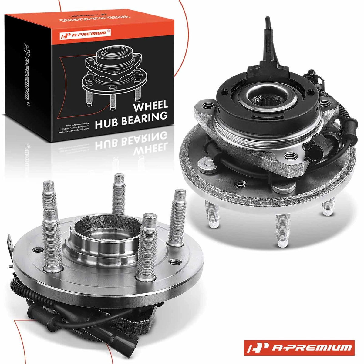 2X Front Wheel Hub & Bearing Assembly with ABS Sensor for Ford Mercury (HA590024, HA590025, 513232, 513233)