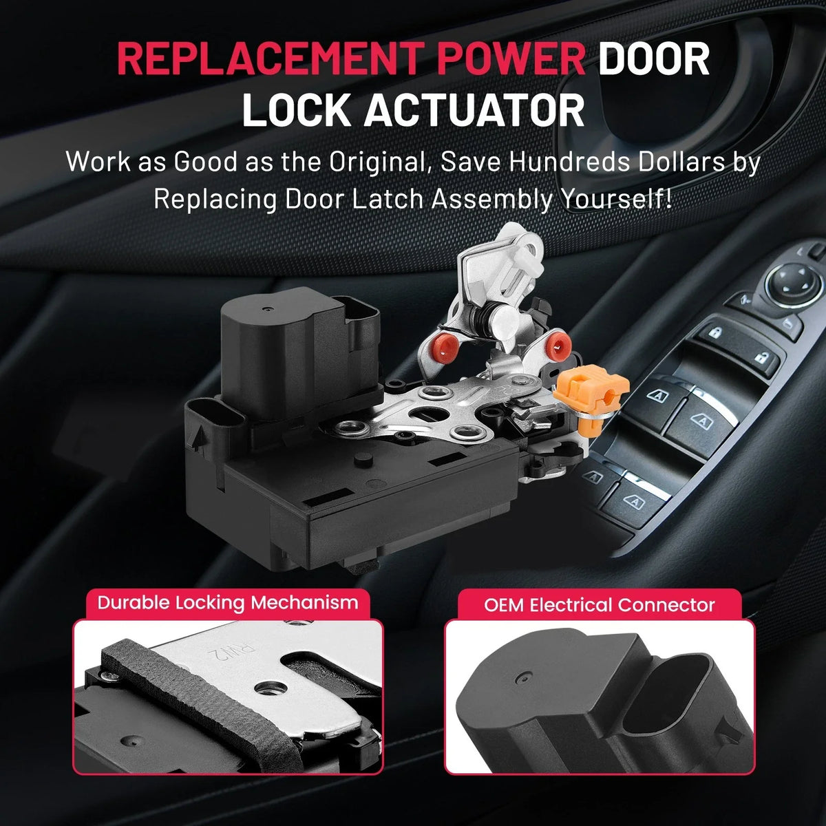 Rear Right Power Door Lock Actuator w/ Latch for Chevrolet Tahoe (2000–2006)
