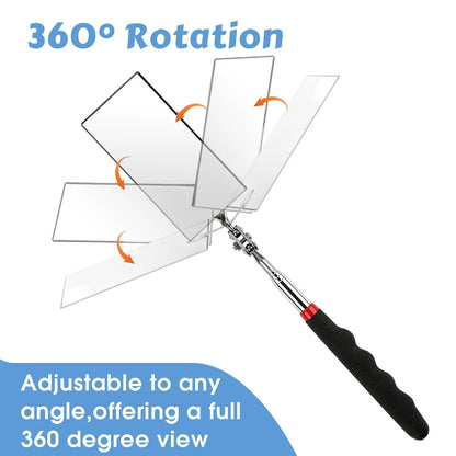 2X Telescoping Inspection Mirror for Mechanics (360° Swivel)