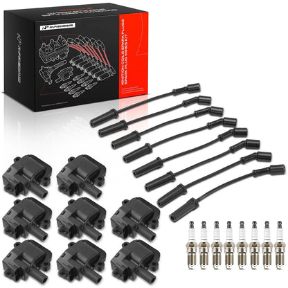 Set of 8 Ignition Coils & Spark Plugs for Chevrolet (12556450, 12558948, 3861267, 38612677, UF-192)