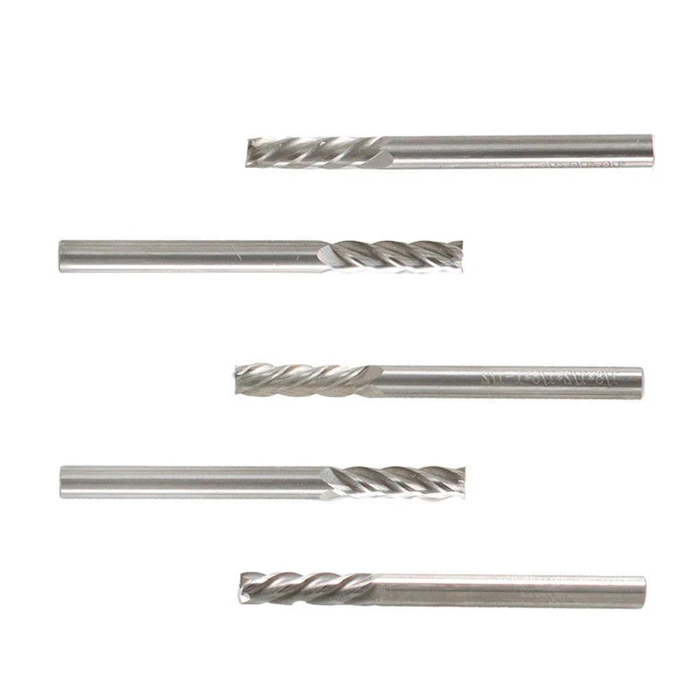 5 Pcs 1/8" 4 Flutes Carbide End Mill for Various Applications