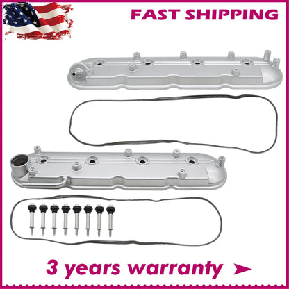 Set of 2 Valve Covers for GM Chevy LS LS3 4.8 5.3L 6.0L 6.2L (12637684, 12642655)