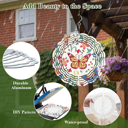 5 Pack Wind Spinner Blanks for Sublimation (6 Inch Double-sided)