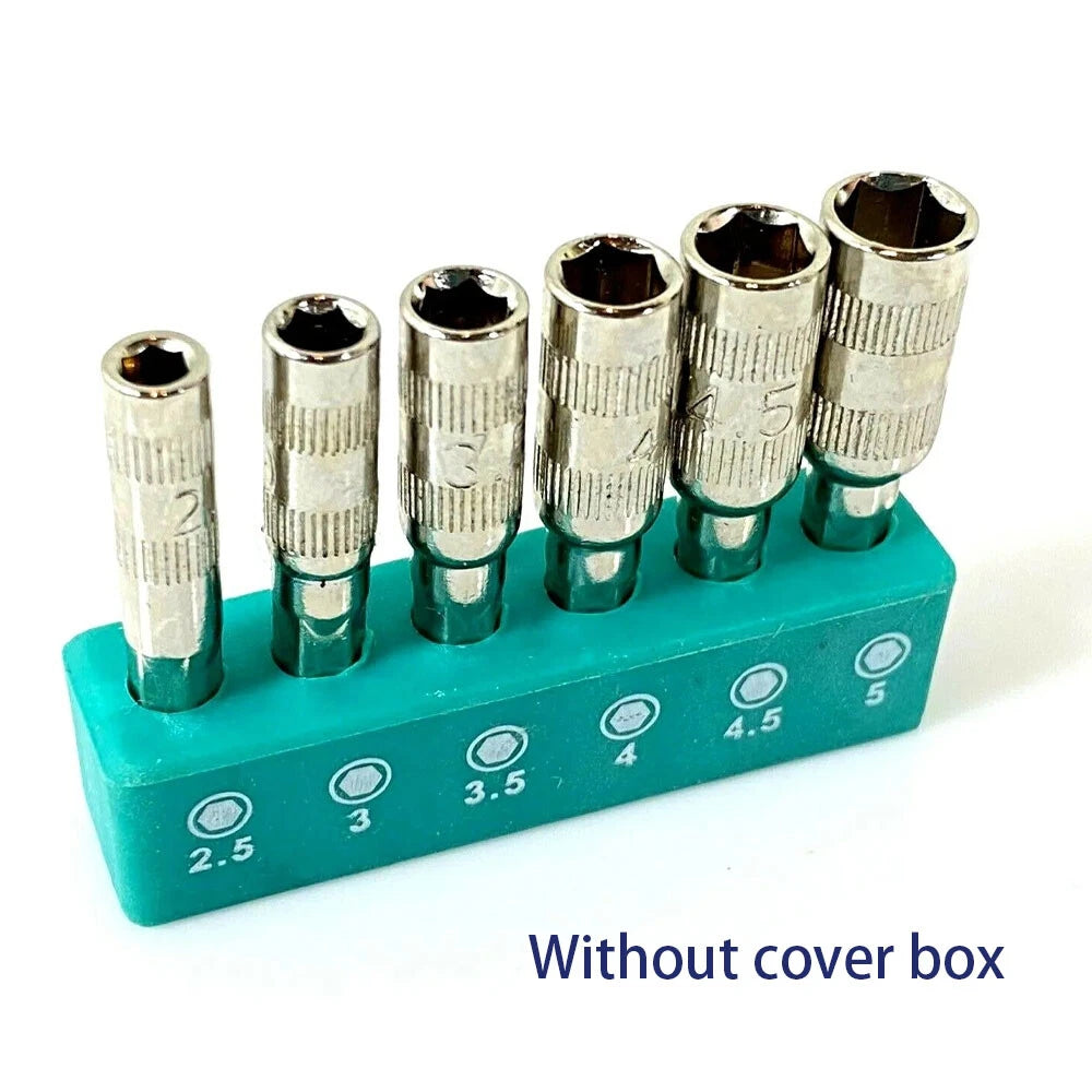 12Pcs H4 Hexagon Shank 6-Point Hex Socket Set (2.5mm-5mm)