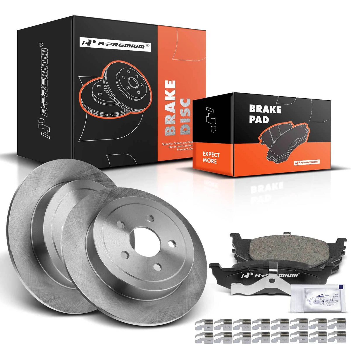 Set of 2 Rear Disc Brake Rotors & Ceramic Pads for Chrysler Sebring (1996–2006) 4764934AA, 1310-0512-00, R-5370, P-658