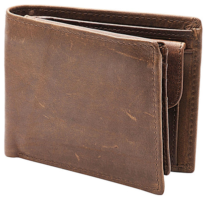 Genuine Leather Bifold Wallet for Men - Coffee