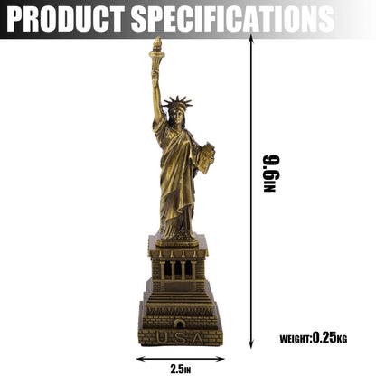 10-Inch Metal Statue of Liberty Model - Copper Finish