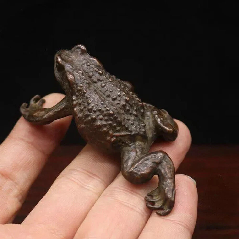 Antique Bronze Toad Tea Pet for Home Decor (1PC)