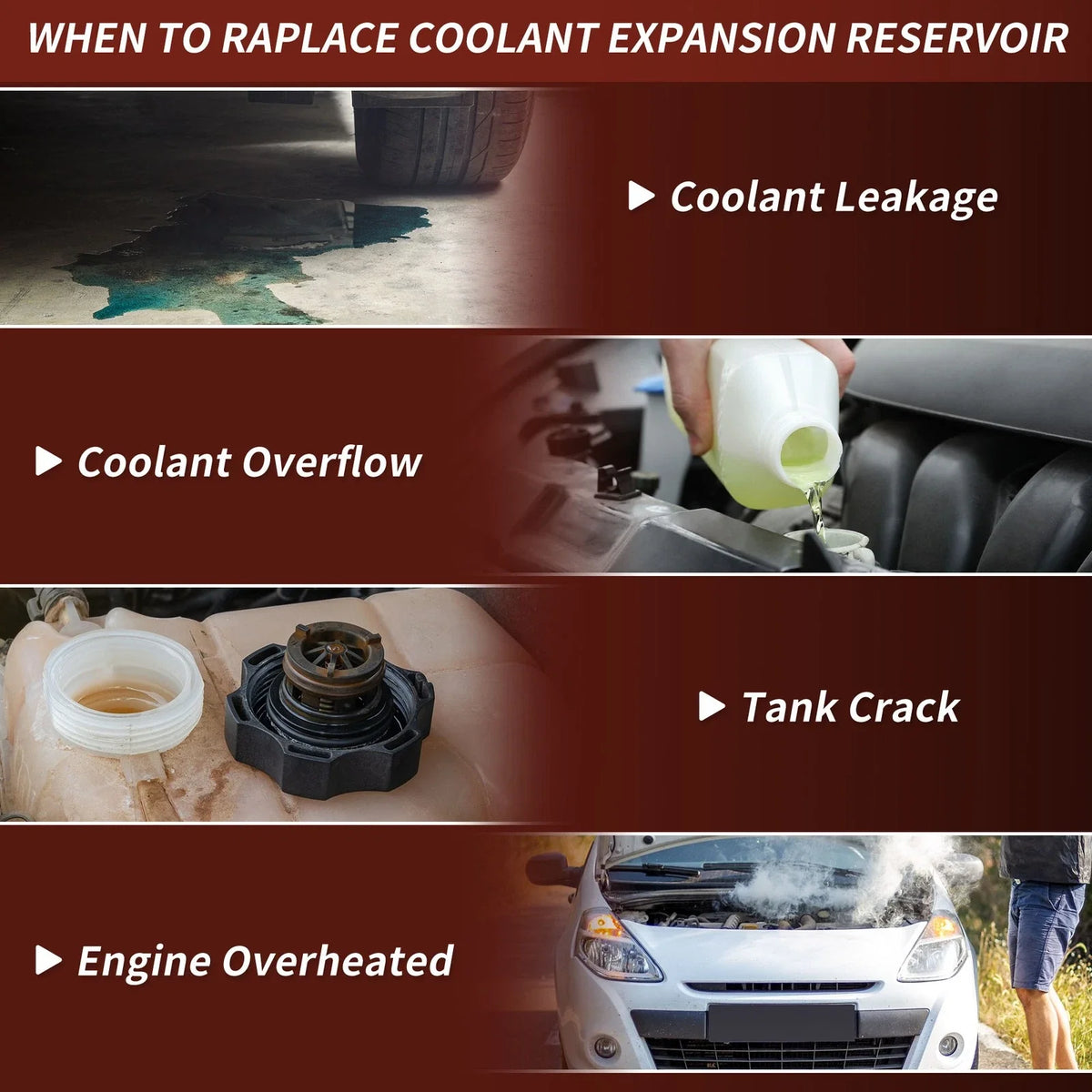 Coolant Expansion Reservoir Tank for Nissan Frontier L4 2.5L (2005–2021) No.603576