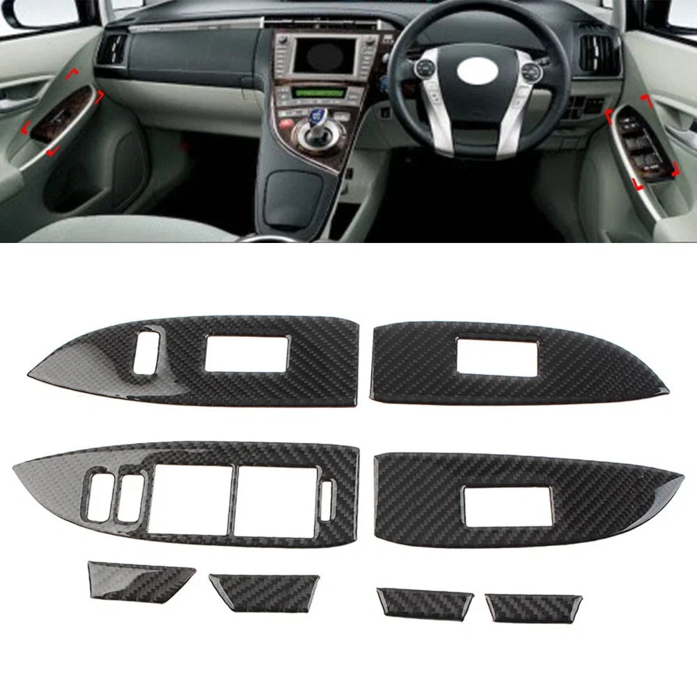 Set of 8 RHD Door Window Lift Switch Panel Cover Trim for Toyota Prius (2012–2015)
