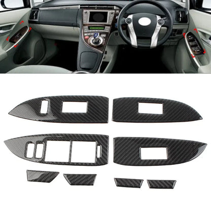 Set of 8 RHD Door Window Lift Switch Panel Cover Trim for Toyota Prius (2012–2015)