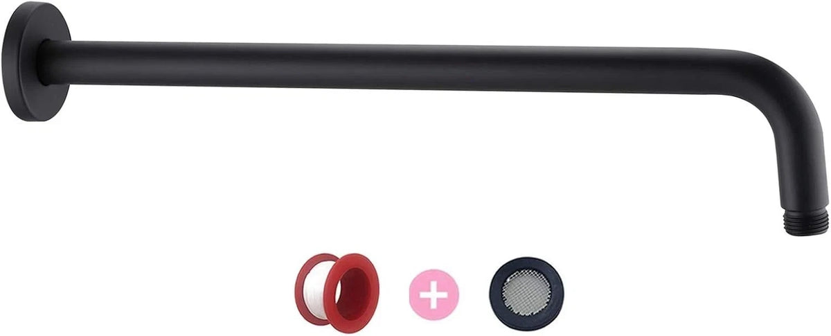 16” Matte Black Shower Arm Extension for Wall Mount Rain Shower Head