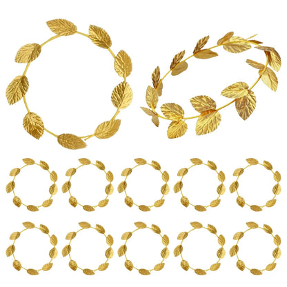 12 Pcs Gold Laurel Crown Wreath Headbands for Greek Goddess Costumes