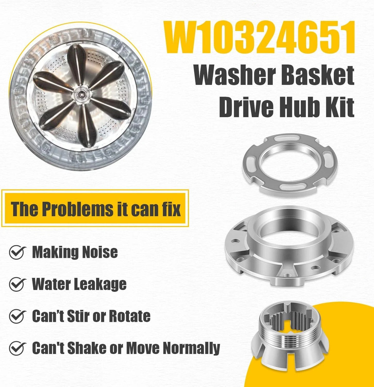 Washer Basket Drive Hub Kit for Whirlpool Kenmore Maytag Washers