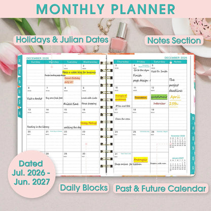 Weekly and Monthly Calendar Planner for 2026-2027