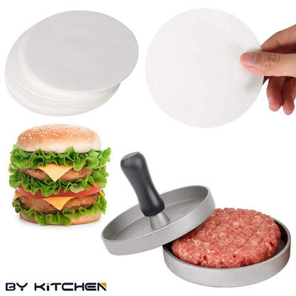 Set of 200 Burger Patty Paper Rounds for 4/4.5 Inch Press