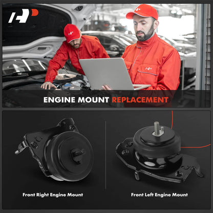 2X Front Engine Motor Mount for Toyota Tundra (2007–2014) 123620P020, 123610P050