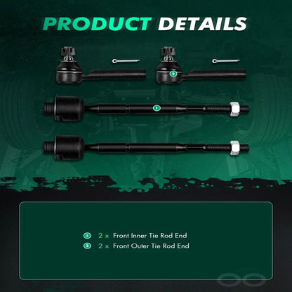 Front Tie Rod Ends Suspension Kit for Lexus GX470, Toyota 4Runner (2003–2009)
