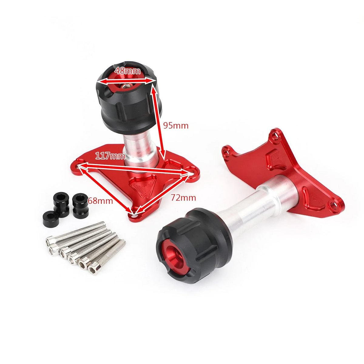 CNC Red Motorcycle Frame Slider Anti Crash for Honda MSX125 Grom (2013–2020)