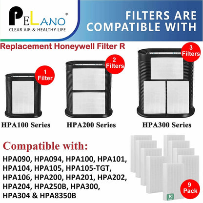 9 Pack HEPA Filter Replacement for Honeywell Air