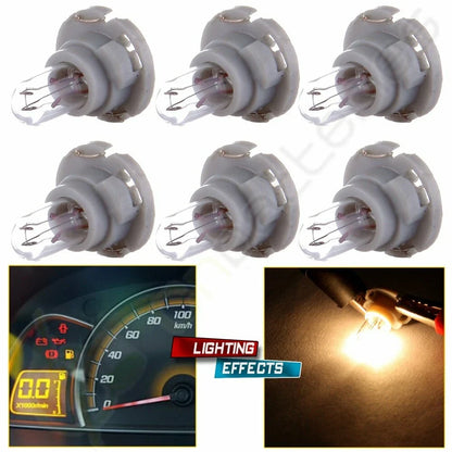 6x Warm White Neo Wedge T4.7 Bulbs for A/C Heater Climate Control (N/A)