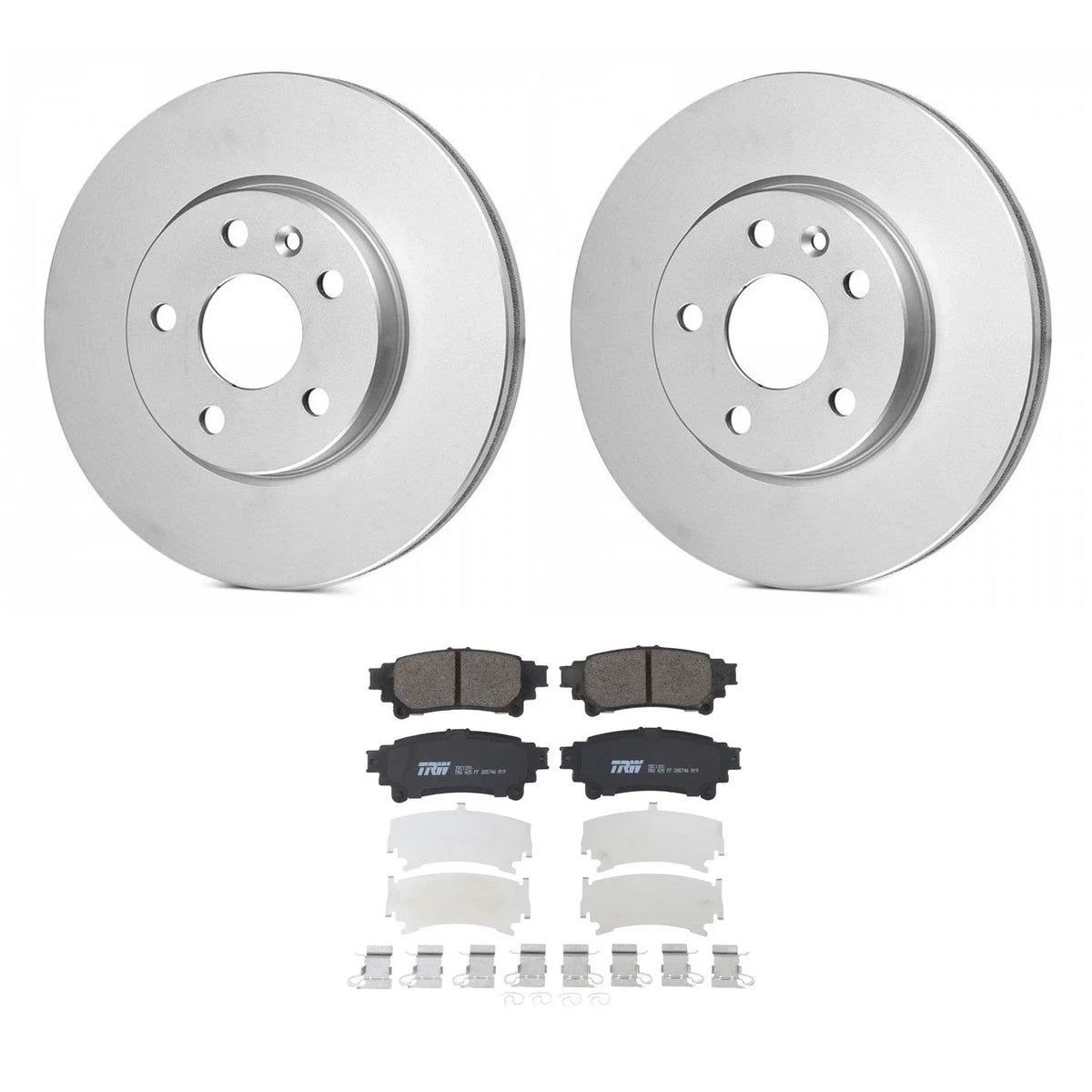 Set of 2 Bosch QuietCast Rear Rotors & TRW Pro Ceramic Pads for RX350 Sienna (2007–2022)