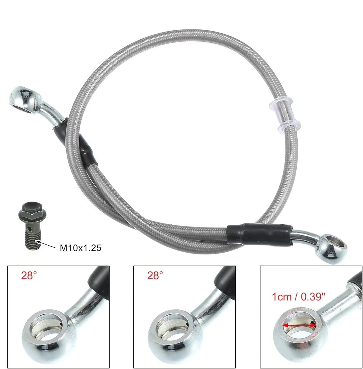 Hydraulic Brake Line Hose for Motorbike ATV Quad Buggy GoKart (1.8m)