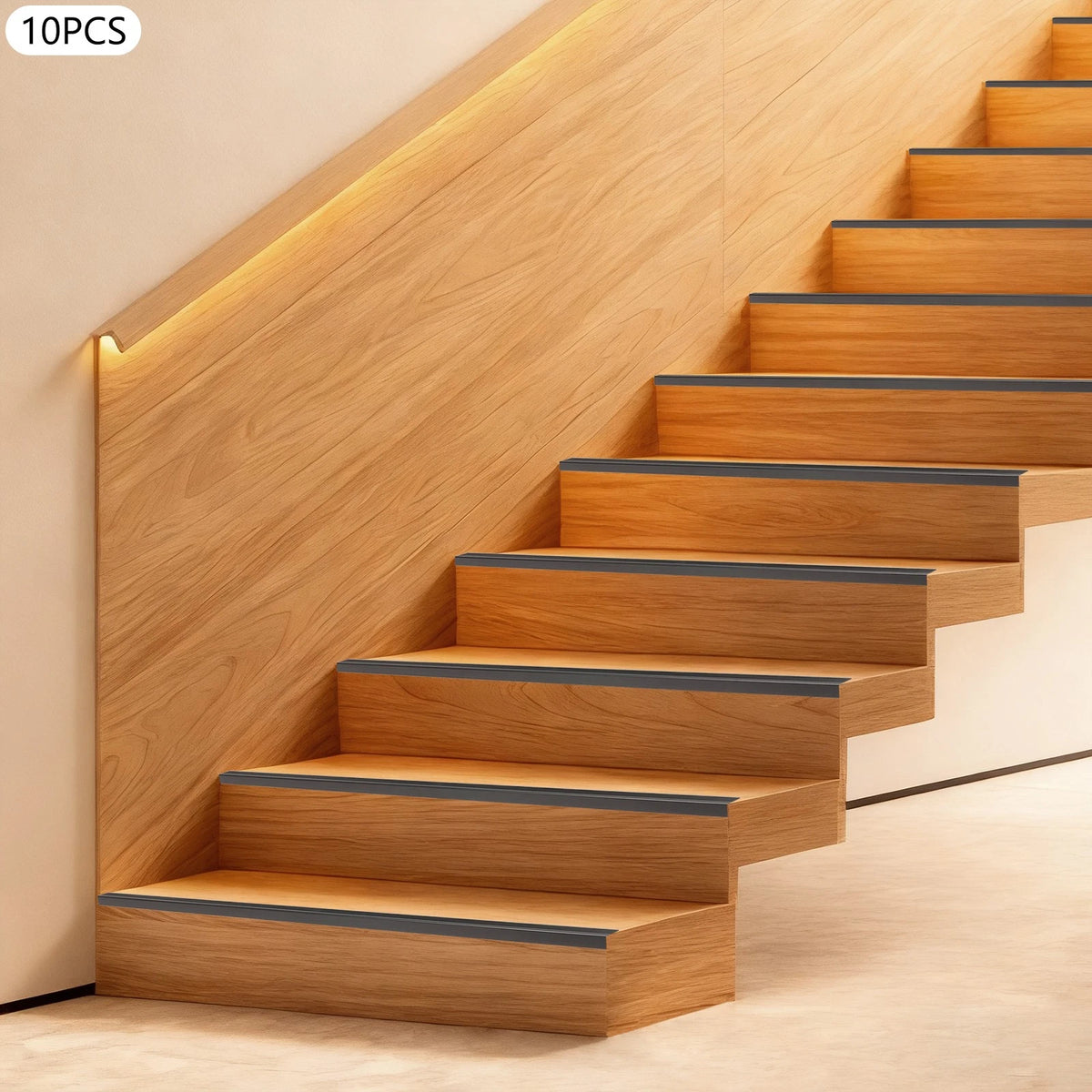 10X Stair Edge Protector Trim Strips - Black Corner Step Edge (Universal)