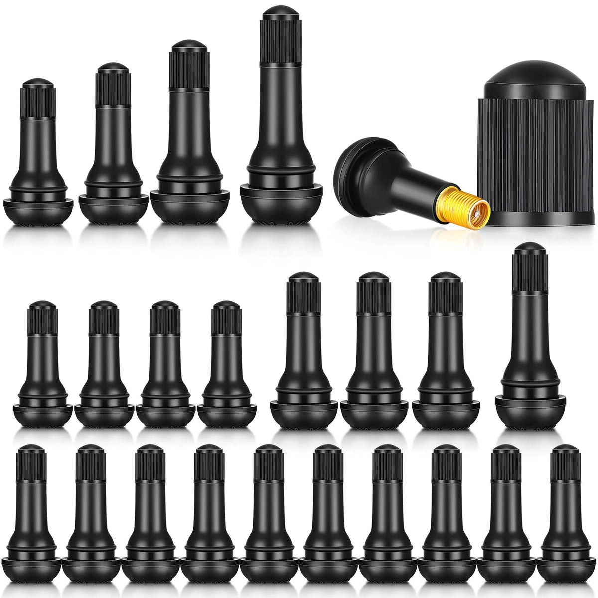 20X Tire Valve Stems for Tubeless Rubber Snap-in Valves