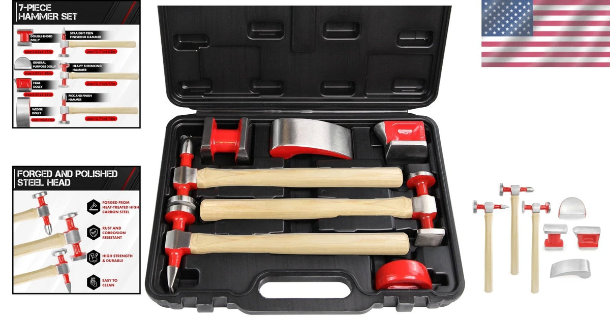 7-Piece Auto Body Repair Tool Set for Car (Carbon Steel)