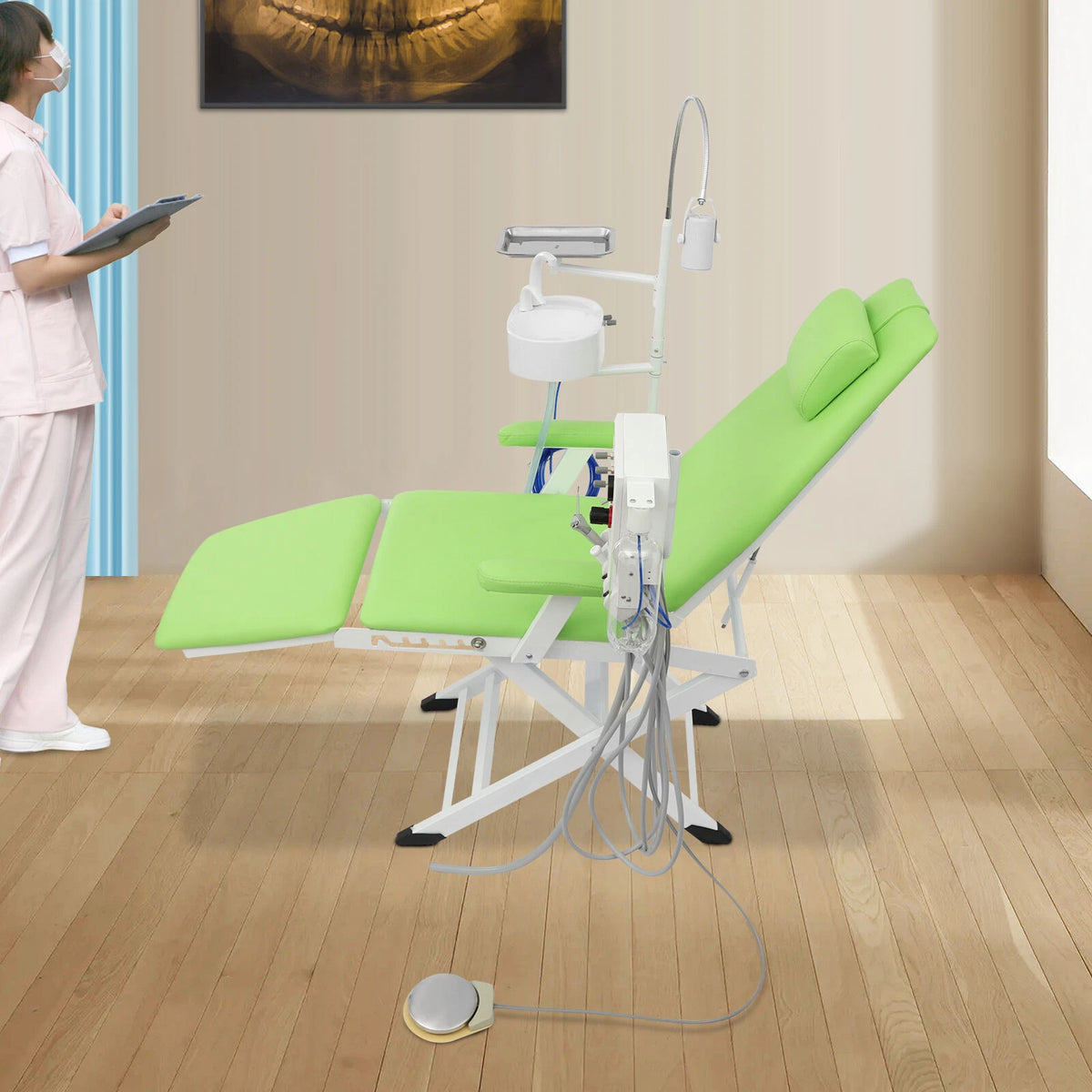 Portable Dental Examination Chair Rotating Folding Chair (220.46lbs)