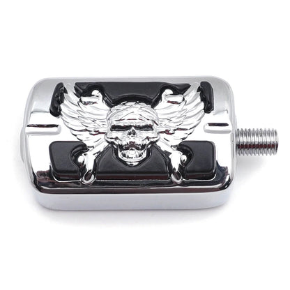 Chrome Skull Foot Peg Pedal for Harley Dyna V-Rod CVO Softail (1987–2014)