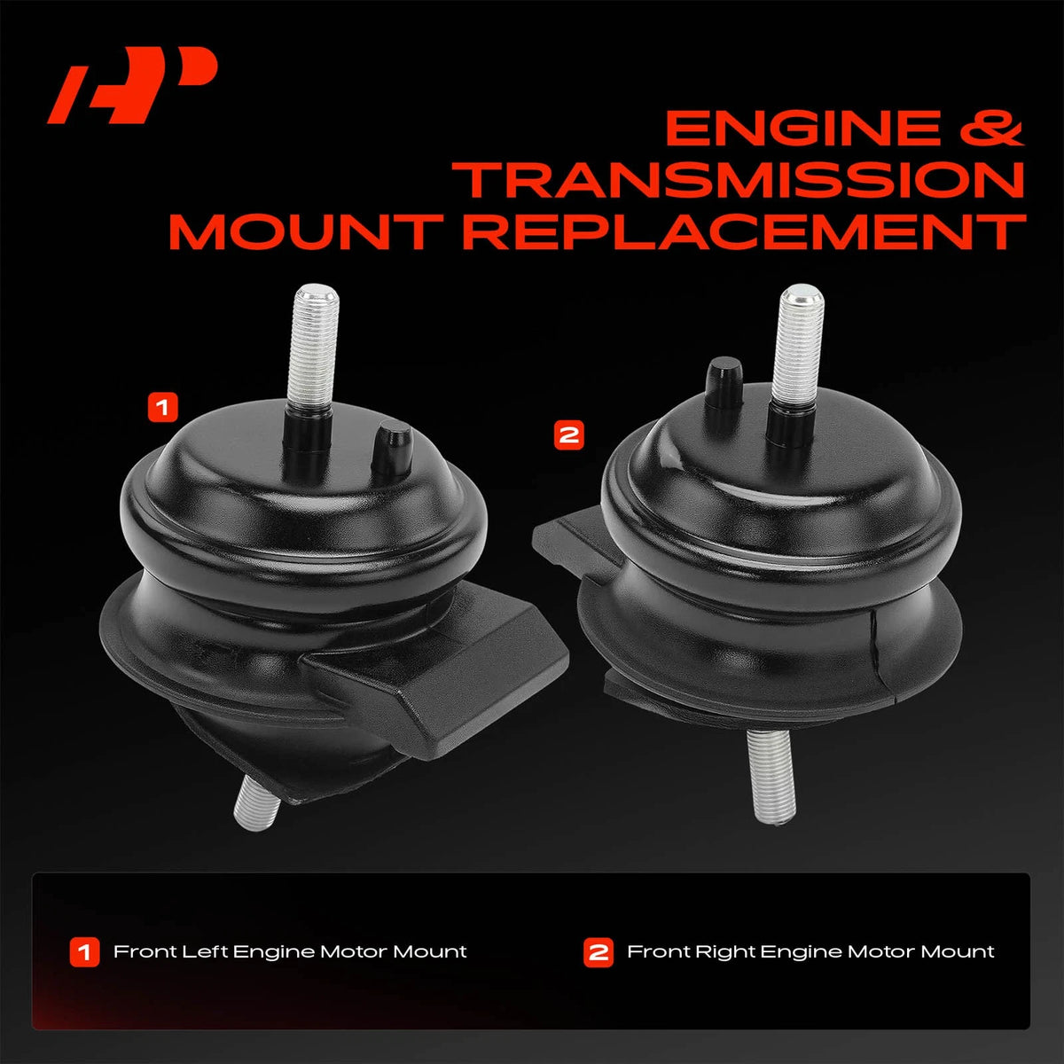 2X Front Engine Motor Mount for Lexus LS400 (1990–2000) 1236150100, 1236150101, A7296