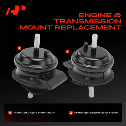 2X Front Engine Motor Mount for Lexus LS400 (1990–2000) 1236150100, 1236150101, A7296